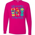 thumbnail image 3 of Inktastic Life is Better Flip Flops Long Sleeve T-Shirt, 3 of 5