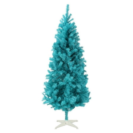 6FT Artificial Turquoise Xmas / Christmas Tree, Height: 6ft. Width: 3.29ft By