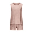 thumbnail image 4 of CHUMUD Womens Cotton Linen 2 Piece Matching Lounge Set Sleeveless Tank Top Shorts Set with Pockets Summer Casual Going Out, 4 of 7