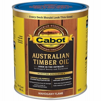 Cabot 19459-05 Australian Timber Oil Wood Stain Finish, Mahogany Flame, Qt. -
