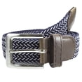 thumbnail image 3 of Gelante Adult's Canvas Elastic Fabric Woven Stretch Braided Belts - Navy/White-M, 3 of 4