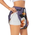 thumbnail image 1 of Balery Halloween Gnomes Pantalones cortos deportivos para mujer con forro y dos bolsillos, elásticos, para entrenamiento, gimnasio, yoga-X-Large, 1 of 7