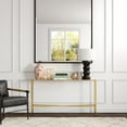 thumbnail image 4 of Evelyn&Zoe Henley 55" Wide Rectangular Console Table with Glass Top, Brass, 4 of 7