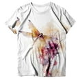 thumbnail image 4 of Wozhidaoke Dandelion Shirt Summer Clearance, Short Sleeve Women Casual Round Neck Flower Butterfly Print TShirt Top, Floral T-Shirts for Women | White XL, 4 of 5