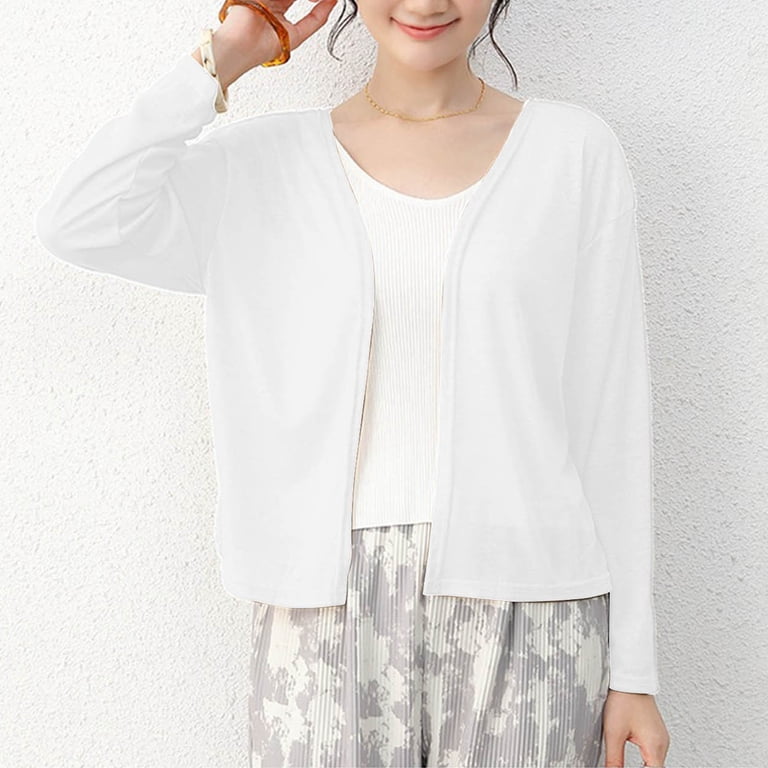 Oplxuo Womens Lightweight Cardigan Open Front Summer Cover Up Long