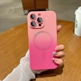 thumbnail image 6 of Compatible with iPhone 15 Pro Phone Case[Magsafe Compatible] Gradient Color Design TPU Silicone Shockproof Non-Slip with Camera Lens Protector for iPhone 15 Pro(Peach Pink&Neon Pink), 6 of 8