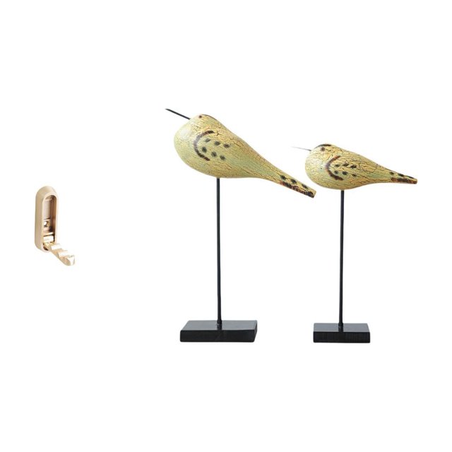 Organizador De Pared Plegable Con Ganchos Para Baño O Armario, Con Modernas Estatuas De Pájaros De Madera, Figuras De Animales Y Esculturas. Adornos De Escritorio Para La Entrada O El Interior.