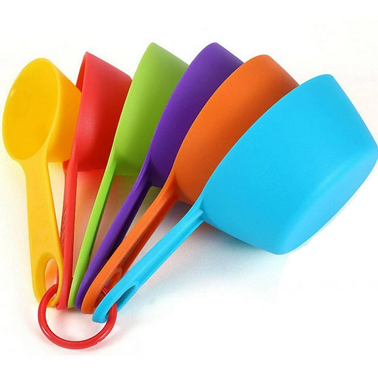 bangyoudaoo 6Pcs Plastic Measuring Spoons Measuring Cup Spoon Set Stackable Measuring  Cups Multi-Color Measurements Set for Mixing Baking 6pcs 