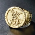thumbnail image 2 of QQTDFG Mens Stainless Steel Catholic St Saint Michael Protect Amulet Ring Size 7-12-12-Black, 2 of 8