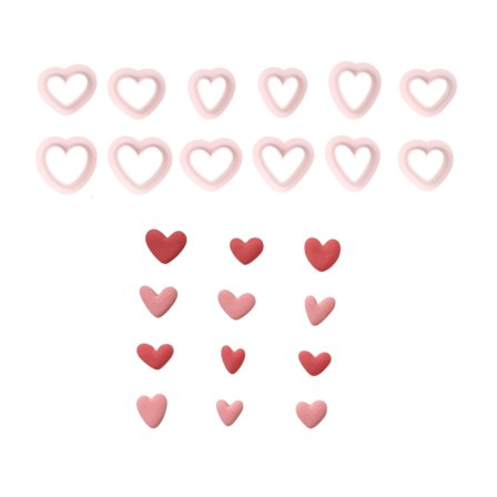 12pcs Small Love Heart Clay Cutters for Jewelry and Craft Projects Supplies
