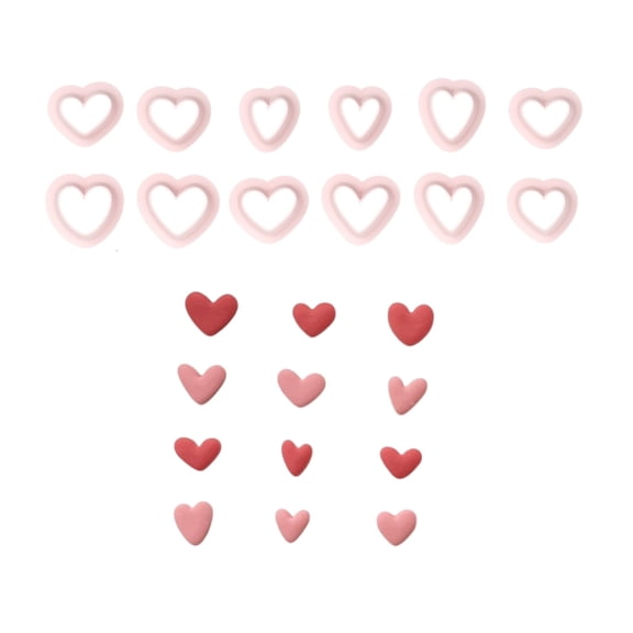 12pcs Small Love Heart Clay Cutters for Jewelry and Craft Projects Supplies