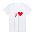 thumbnail image 5 of T-Shirt à Manches Courtes pour Femmes Seductiva Vente Liquidation 2025 Hauts d'Été pour Femmes Mignon Cœur Graphique Col Rond Manches Courtes Coupe Régulière T-Shirt Décontracté T-Shirts T-Shirt Hauts, 5 of 5