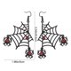 thumbnail image 3 of Halloween Black Araneid Web Dangle Earrings Red Rhinestone Araneid Punk Style Party Accessories Women's Earrings, 3 of 8
