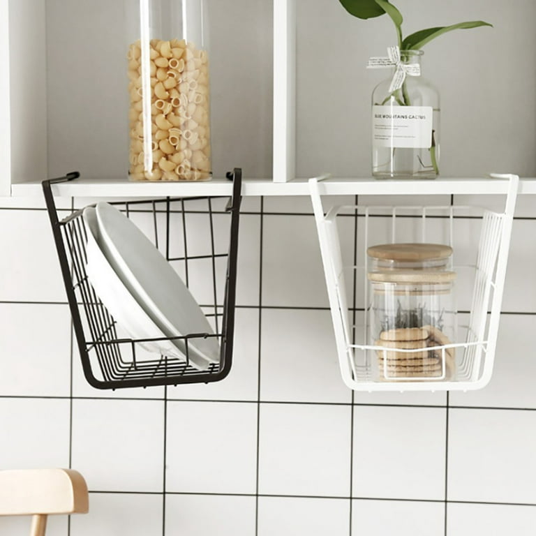 Under Shelf Wire Basket Hanging Storage Baskets, Under Cabinet Add-on  Storage Racks Slide-in Baskets Organizer for Kitchen Pantry Desk Bookshelf