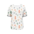 thumbnail image 6 of ATENAR T Shirts for Women Loose Summer Tops for Women Short Sleeve Tee White L, 6 of 7