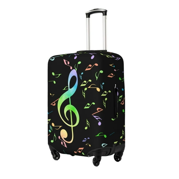 Gukieu Music Notes Print Suitcase Protective Cover, Elastic Zipper Buckle Suitcase Protective Cover, Suitable for Travel, Business Trip-Small