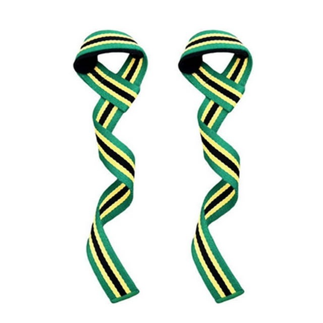 Advancent Correas de muñeca extra largas de algodón para gimnasio, correas de levantamiento de pesas con soporte acolchado, correas para peso Ropa Deportiva, Zapatos verde con negro