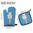 thumbnail image 2 of Yayeee Oven Mitts and Pot Holder Set of 2 Heat Resistant Kitchen Gloves Baking Hot Pad, Ice Cream Cat, 2 of 5