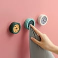 thumbnail image 2 of Justharion Towel Rack Kitchen Bathroom Wall Mounted Rag Holder Home Wash Cloth Hanger Sticky Non-slide Clip Hanging Organizer Dark Green, 2 of 9