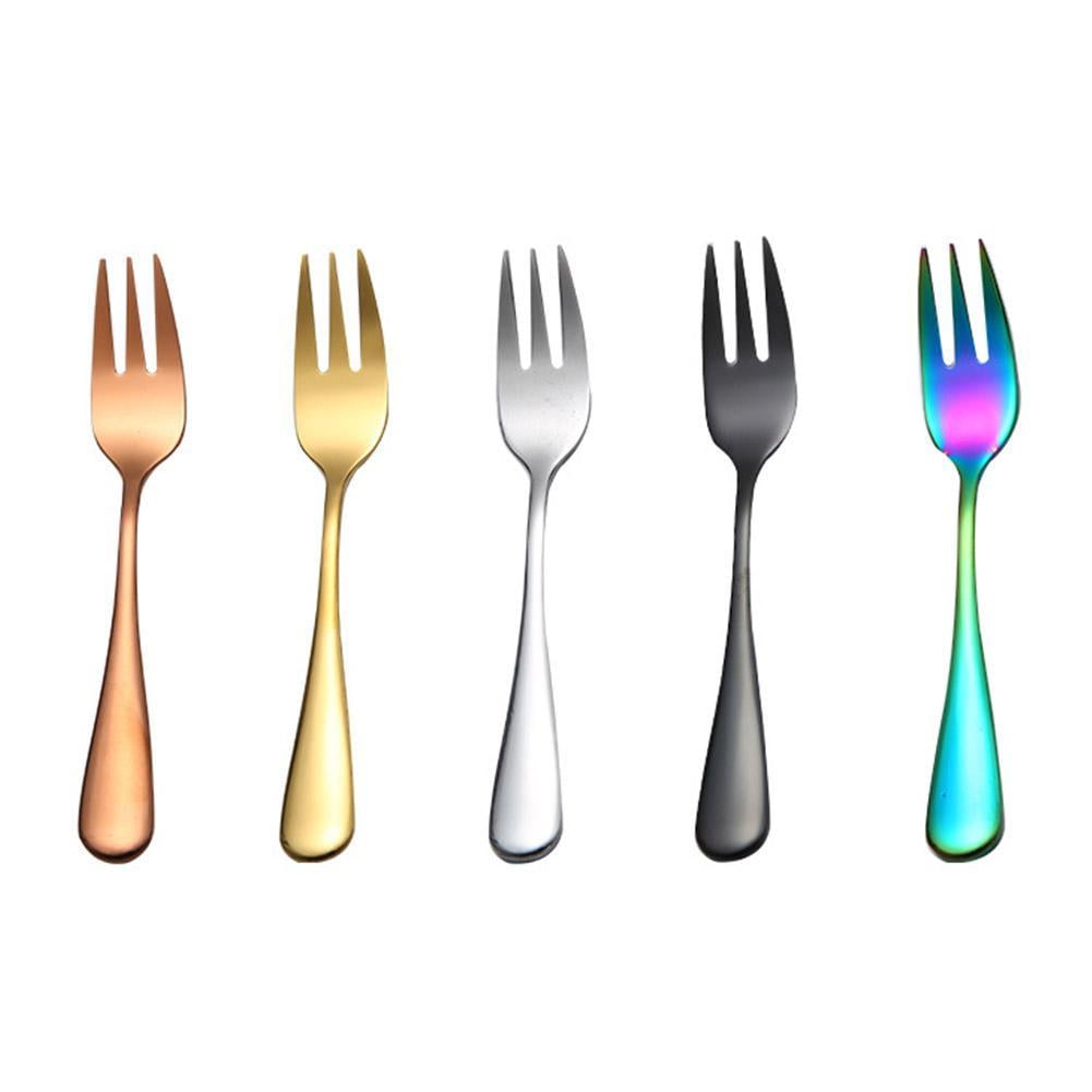 Stainless Steel Cocktail Tasting Appetizer Cake Fruit Forks and Tea Dinner Server Spoon Kitchen Accessory Wedding Party 20-PCS 10 Forks + 10 Spoons 