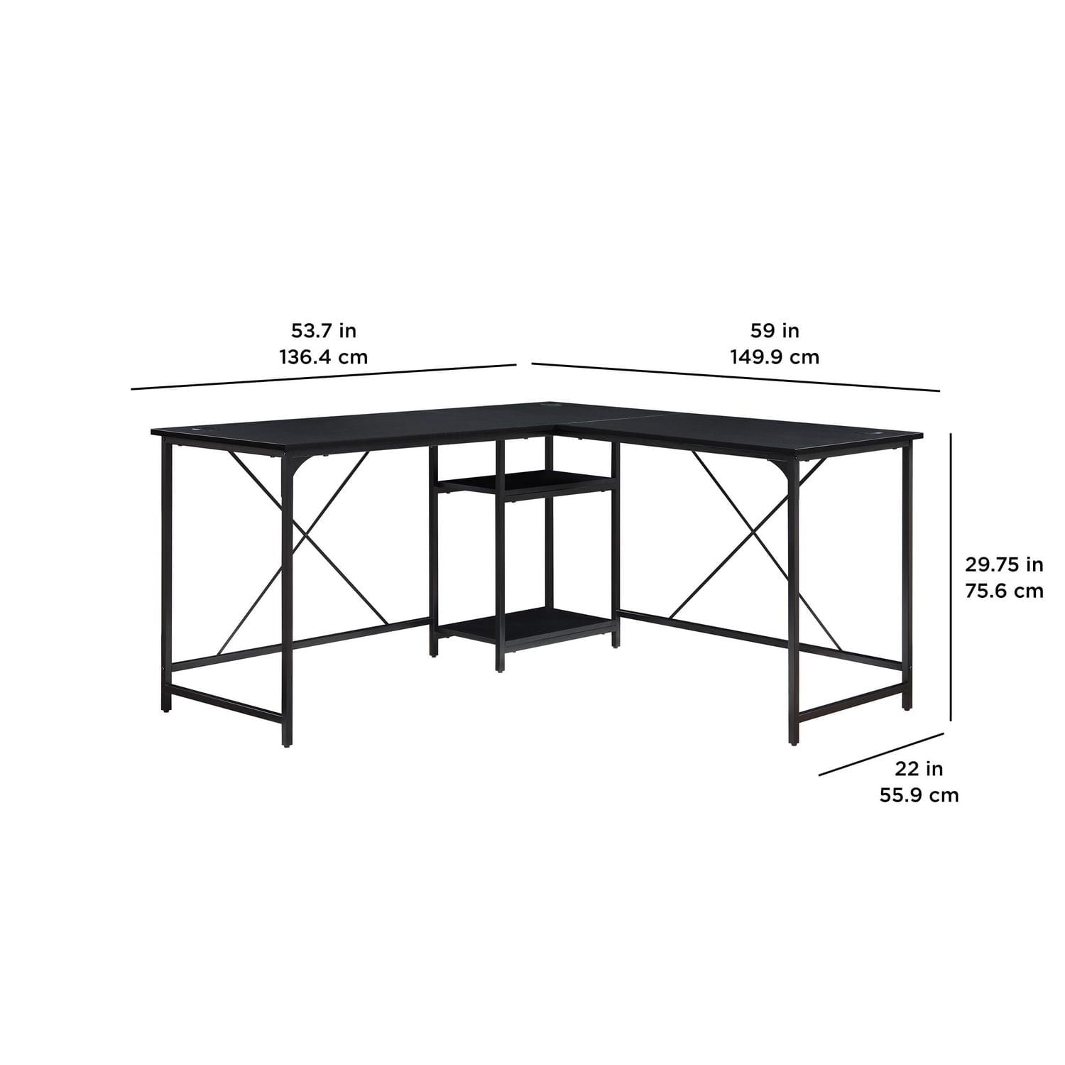 Mainstays Two-Way Convertible Desk with Lower Storage Shelf, Teens and Adults