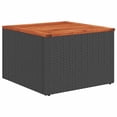 thumbnail image 4 of vidaXL 6 Piece Garden Sofa Set with Cushions Black Poly Rattan, 4 of 5
