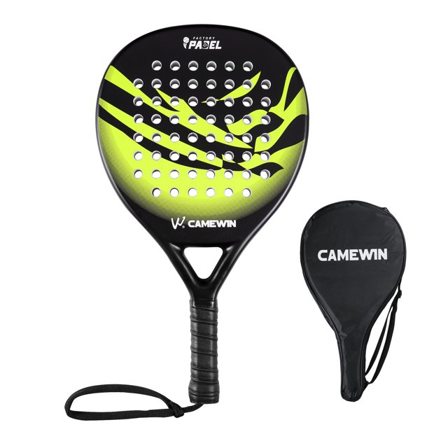 Camewin Raquetas de Pádel Carbono + Tenis Ligeras - Espuma EVA de Memoria, Impacto Potente y Control