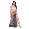 thumbnail image 2 of FORMRS Womens Beach Sarong Semi-Sheer Bikini Wrap Skirt Swimsuit Cover-ups, Colorful Black, 2 of 7