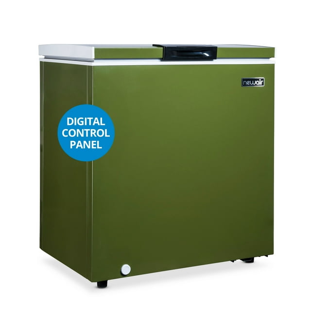 Newair 5 Cu. Ft. Mini Deep Chest Freezer and Refrigerator in Military Green with Digital Temperature Control, Fast Freeze Mode