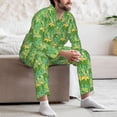 thumbnail image 6 of Bingfone Men's Pajama Set 2 Piece Loungewear PJs, Long Sleeve with Pajama Pants-Cartoon Frog And Lotus Leaf, 6 of 7