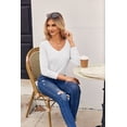 thumbnail image 5 of Zeagoo Long Sleeve Shirt for Woman V-Neck T Shirt Solid Casual Basic Tops Fall Tees Summer Clothing, 5 of 6