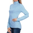 thumbnail image 5 of A2Y Women's Casual Ribbed Long Sleeve Turtle Neck Top Shirts Ocean Blue L, 5 of 5