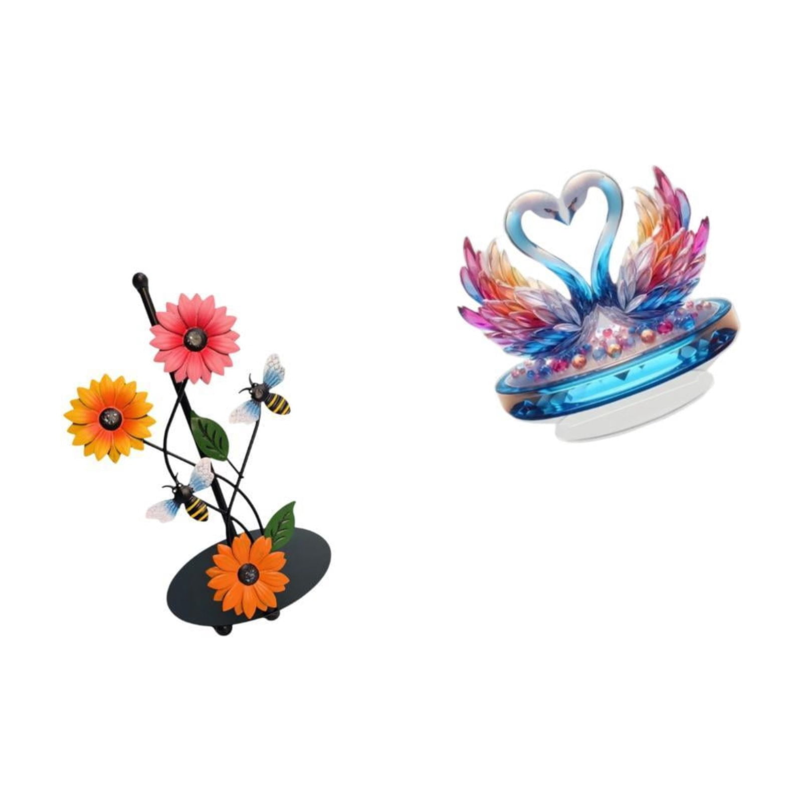 Fiocias Toilet Paper Holder Paper Towel Holder Countertop Swan Sculpture Statue Goose Acrylic Crafts Iron Material Suitable for Room