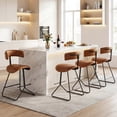 thumbnail image 2 of Gymax Modern Counter Height Stools Set of 4 w/Curved Padded Back & Seat Metal Legs, 2 of 10