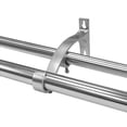 thumbnail image 4 of Lumi 72 in. - 144 in. Telescoping 1 in. Double Curtin Rod Kit in Brushed Nickel with Crystal Square Finials, 4 of 5