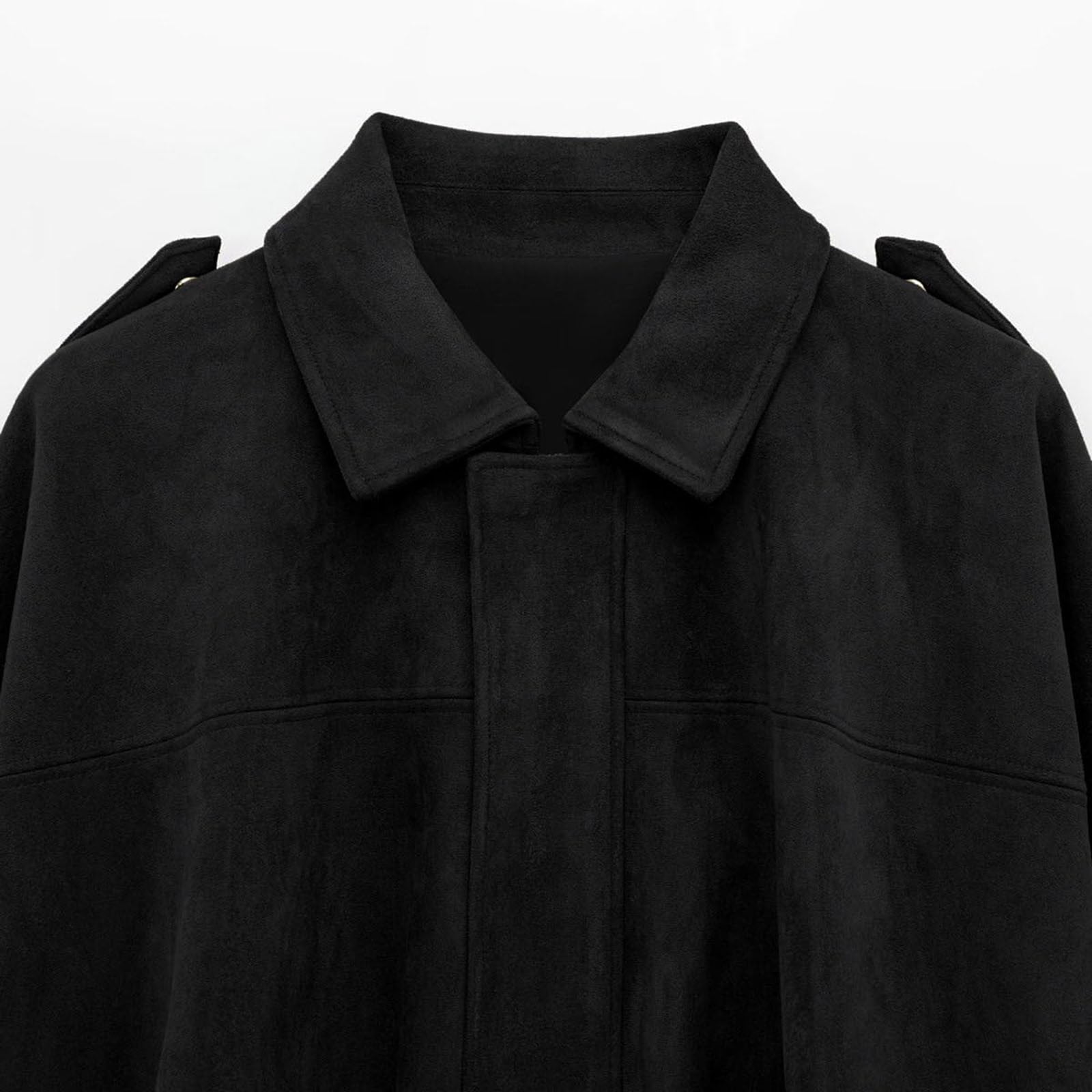 Veste Bomber Fausse Daim Pour Femme - Manteau D'Hiver, Coupe Décontractée