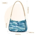thumbnail image 3 of FORMRS Womens Shoulder Bag with Chain Strap Clutch Purse Cute Tote Handbag, Green Watercolor Ocean Waves, 3 of 7