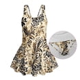 thumbnail image 6 of Tutolipy Botanical Leopard Print Childrens Swimwear, Bathing Suit One Piece Swimsuits Built in Shorts Sleeveless Bathing Suit for Beach Size 5-6 Years, 6 of 8