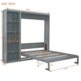 thumbnail image 4 of Queen Size Murphy Bed Wall Bed with  Side Cabinet Storage Shelves,  Wood Foldable Platform Bed Vertical Wall for Bedroom Guest Room Home Office, Gray, 4 of 9