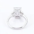 thumbnail image 6 of Oryn Jewelry 2.1 Ct Emerald Cut Moissanite Engagement Ring - 14K White Gold Plated Band - Solitaire Accent Birthday Gift for Women - Mid-Century Design Band, 6 of 6