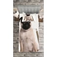 thumbnail image 3 of Ambesonne Pug Quilted Bedspread Set 2 Pcs, Martial Art Ninja Puppy, Twin Size, Multicolor, 3 of 3