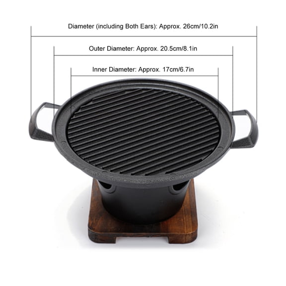 Small Tabletop Grill Prevent Sticking Easy Cleaning Portable Smokeless Tabletop Charcoal Grill for One Person