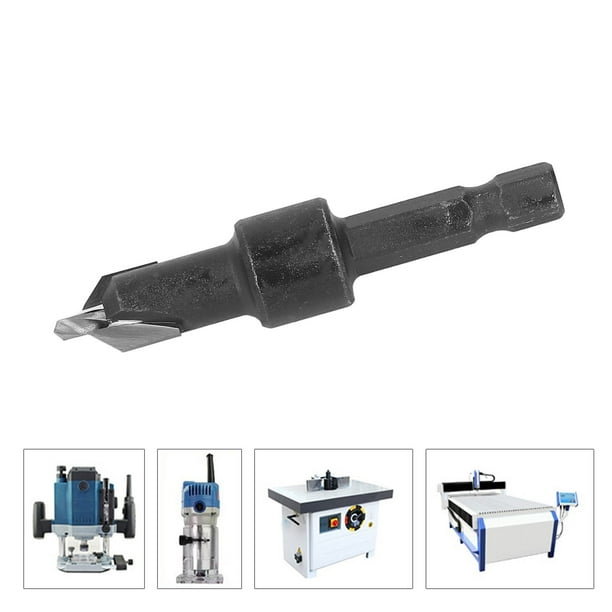 Broca Avellanadora De Vástago Hexagonal, Orificios Guía Limpios, Juego De Brocas Avellanadoras Con Punta Cónica Ajustable De Carburo, Ranuras Anchas Que No Se Caen Para Madera
