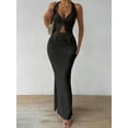 thumbnail image 2 of Women'S Two Piece Outfits Twist Front Halter Tops and Skirt Summer Set Black XL, 2 of 7
