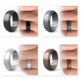 thumbnail image 3 of Anillo De Silicona Para Hombre, Juego De 2/7 Anillos, Alianzas De Boda De Goma Para Hombre, Ranuras Interiores De Flujo De Aire Con Borde Escalonado, 8 Mm De Ancho Y 2,2 Mm De Grosor, 3 of 5