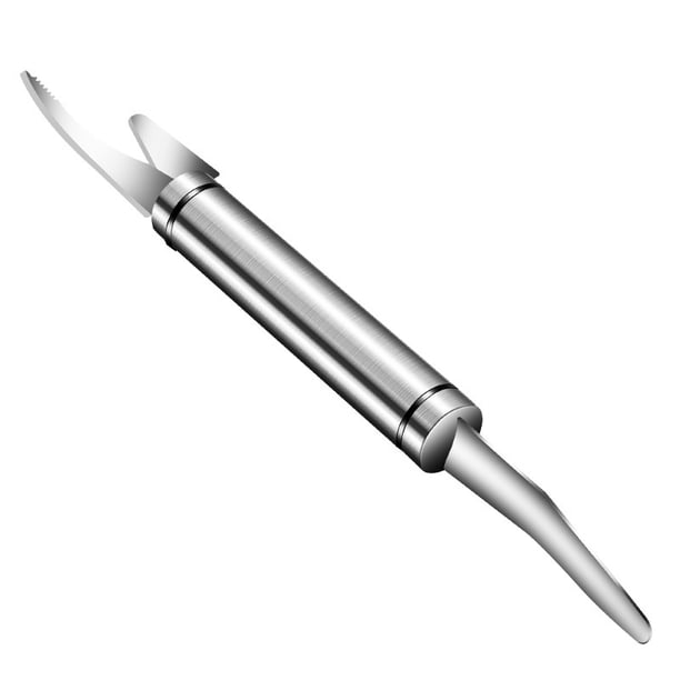 Cuchillo de Pescado Multifuncional 6 en 1, Cuchillo Pelador de Camarones, Limpiador de Hilos de Camarones, Escamador de Pescado de Acero Inoxidable,
