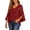 Z Red, variant on Stamzod Women Blouses Fashion Hot Gold Edge V Neck Mesh 3/4 Length Sleeve Womens Tops Party Wedding Casual Top Purple S
