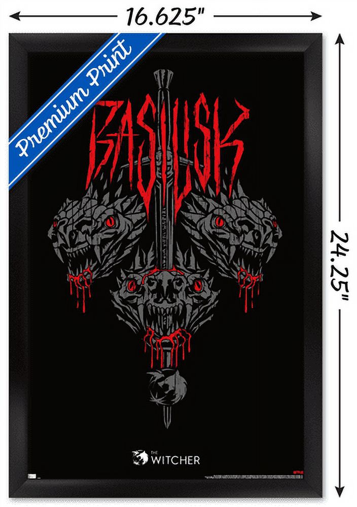 Netflix The Witcher Season 2 - Basilisk Wall Poster, 14.725" x 22.375", Framed