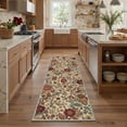 thumbnail image 2 of DEORAB 2x3 Area Rugs Floral Beige Low Pile Lightweight Machine Washable Non Slip Indoor Doormat for Kitchen, Front Door, Entryway, Hallway, Bathroom, 2 of 6