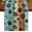 Turquoise Brown, variant on Train Railway Short Table Runner 48 Inches Long,Countryside Cabin Trees Farmhouse Rustic Cotton Linen Table Runners Dresser Scarves,Fabric Tabletop Scarf Furniture Cover for Home Dinner Party 13"x48"